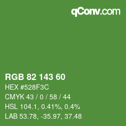 Código de color: RGB 82 143 60 | qconv.com