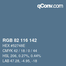 Código de color: RGB 82 116 142 | qconv.com