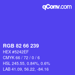 Código de color: RGB 82 66 239 | qconv.com