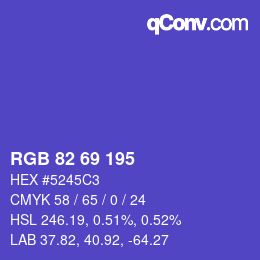 Code couleur: RGB 82 69 195 | qconv.com