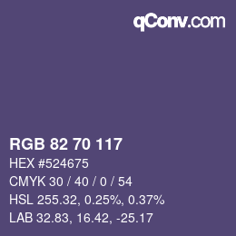 Farbcode: RGB 82 70 117 | qconv.com