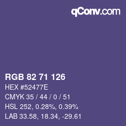 Code couleur: RGB 82 71 126 | qconv.com