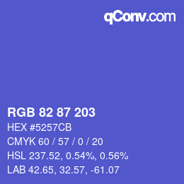 Código de color: RGB 82 87 203 | qconv.com