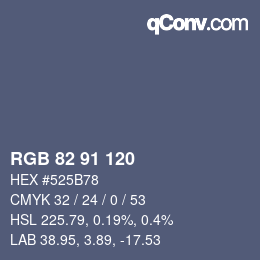 Código de color: RGB 82 91 120 | qconv.com