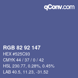 Código de color: RGB 82 92 147 | qconv.com