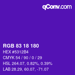 Código de color: RGB 83 18 180 | qconv.com