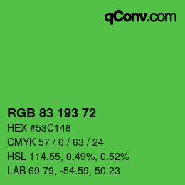 Code couleur: RGB 83 193 72 | qconv.com