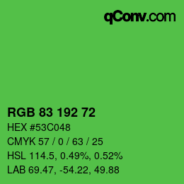 Code couleur: RGB 83 192 72 | qconv.com