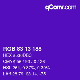 カラーコード: RGB 83 13 188 | qconv.com