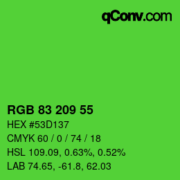 Código de color: RGB 83 209 55 | qconv.com