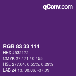 Código de color: RGB 83 33 114 | qconv.com