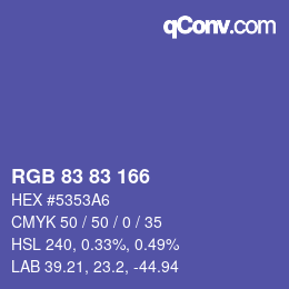 Código de color: RGB 83 83 166 | qconv.com