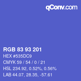 Código de color: RGB 83 93 201 | qconv.com