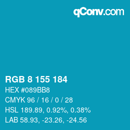 カラーコード: RGB 8 155 184 | qconv.com