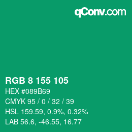 Color code: RGB 8 155 105 | qconv.com