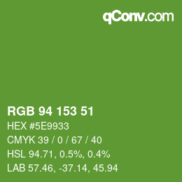 Code couleur: RGB 94 153 51 | qconv.com