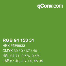 Code couleur: RGB 94 153 51 | qconv.com