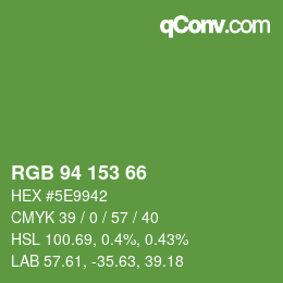 Color code: RGB 94 153 66 | qconv.com