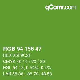 Color code: RGB 94 156 47 | qconv.com