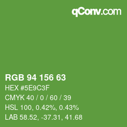 Color code: RGB 94 156 63 | qconv.com