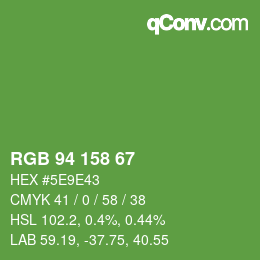 Color code: RGB 94 158 67 | qconv.com