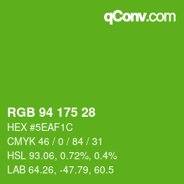 Color code: RGB 94 175 28 | qconv.com