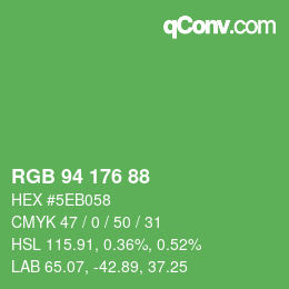 Color code: RGB 94 176 88 | qconv.com