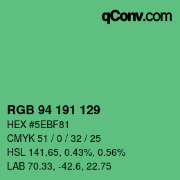 Código de color: RGB 94 191 129 | qconv.com