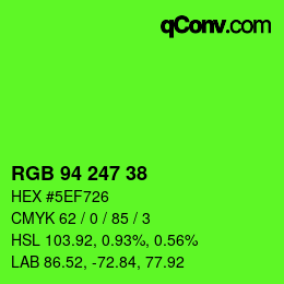 Código de color: RGB 94 247 38 | qconv.com