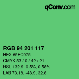 Código de color: RGB 94 201 117 | qconv.com