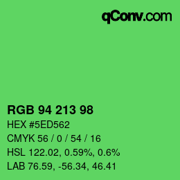 Farbcode: RGB 94 213 98 | qconv.com