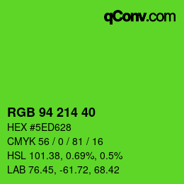 Color code: RGB 94 214 40 | qconv.com