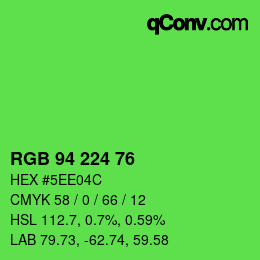 Código de color: RGB 94 224 76 | qconv.com