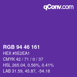 Color code: RGB 94 46 161 | qconv.com