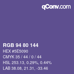 カラーコード: RGB 94 80 144 | qconv.com