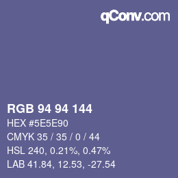 Code couleur: RGB 94 94 144 | qconv.com