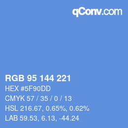 Farbcode: RGB 95 144 221 | qconv.com