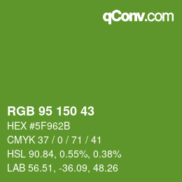 Color code: RGB 95 150 43 | qconv.com