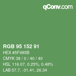 Código de color: RGB 95 152 91 | qconv.com