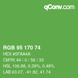 Código de color: RGB 95 170 74 | qconv.com