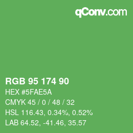 Código de color: RGB 95 174 90 | qconv.com