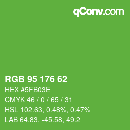 Color code: RGB 95 176 62 | qconv.com