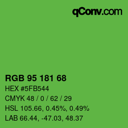 Código de color: RGB 95 181 68 | qconv.com