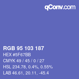 Code couleur: RGB 95 103 187 | qconv.com