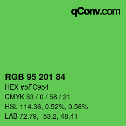 Código de color: RGB 95 201 84 | qconv.com