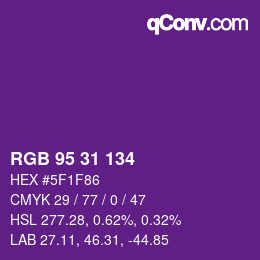 Código de color: RGB 95 31 134 | qconv.com