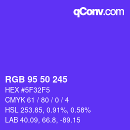 Code couleur: RGB 95 50 245 | qconv.com