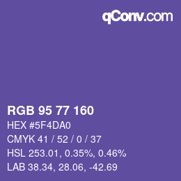 Código de color: RGB 95 77 160 | qconv.com