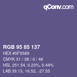 Code couleur: RGB 95 85 137 | qconv.com