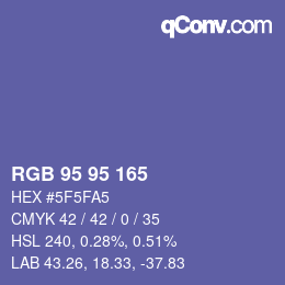 カラーコード: RGB 95 95 165 | qconv.com